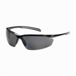 PIPR 250-33-0041 COMMANDER EYEWEAR POLARIZED GRAY POLYCARBONATE LENS ANTI-SCRATCH SEMI-RIMLESS GLOSS BLACK FRAME NON-SLIP NOSE AND TEMPLE PADS 9.5