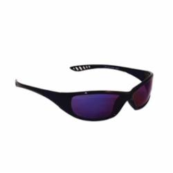 Hellraiser Safety Glasses, Black Frame with Blue Mirror Lens