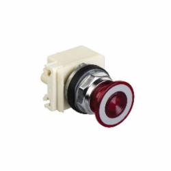 Schneider Electric 9001KR9P38LRR PUSHBUTTON OPERATOR 30MM TYPE K +OPTIONS,120 V AC/DC,30 mm,AC15 - DC13,BA 9s,incandescent,Harmony 9001K,NEMA 1/2/3/3R/4/6/12/13,Panel,Screw-On Plastic Mushroom (41mm),UL File Number E42259 CCN NKCR - CSA File Number LR24590 Class 3211-03 - CE Marked,Water tight, Dust tight and Oil tight (Indoor/Outdoor),chromium plated metal,complete illuminated mushroom head push-button,complete illuminated mushroom head push-button,stay put,without contact block