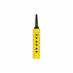Schneider Electric XACB06 6 BUTTON PENDANT W/O KO IN BASE,6 cut-outs,Glass reinforced polyester,Harmony,Harmony XAC,IP65 IEC 60529,Pendant control station,Rubber sleeve with stepped entry,Yellow,double insulated