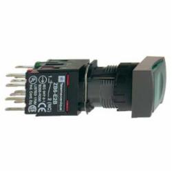 Schneider Electric XB6DW3B5B PUSHBUTTON 240VAC 1.5AMP XB6 +OPTIONS,1 NO + 1 NC,12/24V 240VAC,16 mm,5A,AC15 - DC13,Harmony XB6,LED,integral LED,NEMA 4/4X/12,Panel,Quick Connect,UL Listed File Number E164353 CCN NKCR - CSA Certified File Number LR44087 Class 321103 - CE Marked,Water tight, Dust tight and Corrosion Resistant (Indoor/Outdoor),complete illuminated push-button,complete illuminated push-button,plastic,slow-break,spring return