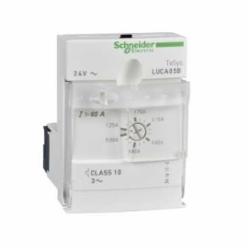 Schneider Electric LUCAX6FU STD.CNTRL.UNIT-CL10-3PH 0.15-0.6A 110-240VAC,-25...70 deg.C,0.15...0.6 A,110/240V,3-Phase,600 V conforming to CSA C22.2 No 14-600 V conforming to UL 508-690 V conforming to IEC 60947-1,IP20 other faces conforming to IEC 60947-1-IP40 front panel outside connection zone conforming to IEC 60947-1-IP20 front panel and wired terminals conforming to IEC 60947-1,LUCA,manual reset-protection against overload and short-circuit-protection against phase failure and phase imbalance-earth fault protection,standard control unit,LUFC00-LUFN..,basic protection requirements for motor starters overload and short-circuit,Solid State (Class 10),TeSys,TeSys U,front side,plug-in