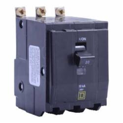 Square D QHB320 MINIATURE CIRCUIT BREAKER 240V 20A,20A,240 Vac,3P,65kA,Calibrated for use at 40 degrees C. See Data Bulletin 0100DB0101 for re-rating information.,Fiberglass filled thermoset molding material.,HACR rated,Miniature Circuit Breaker,Pressure Plate #14 to #8 AWG(Al/Cu),QO,QO loadcenter, NQ, NQO, and NQOD,Standard Bolt-On,Thermal Magnetic Breaker,UL Listed - CSA Certified