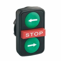 Schneider Electric ZB5AA73133 PLASTIC FLUSH THREE BUTTON STOP GREEN/GREEN LE,22 mm,triple head push-button,Harmony XB5,green/red/green,head for triple-headed push-button,head for triple-headed push-button,plastic,spring return,triple head push-button