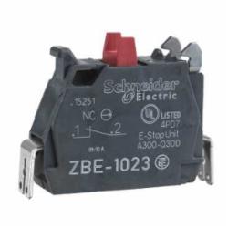 Schneider Electric ZBE1013 N/O CONTACT WITH QC'S,1 NO,10A,600V,A600 - Q600,Harmony XB5-Harmony XB4,Quick Connect,contact block,contact block,slow-break