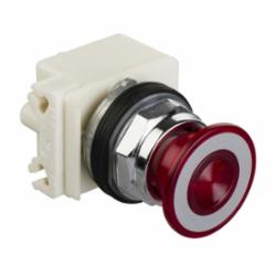 Schneider Electric 9001KR9PF1R PUSHBUTTON OPERATOR 30MM TYPE K +OPTIONS,30 mm,AC15 - DC13,Harmony,NEMA 1/2/3/3R/4/6/12/13,No Contact Blocks,Panel,Pushbutton,Red,Screw Clamp,Screw-On Plastic Mushroom (41mm),UL File Number E42259 CCN NKCR - CSA File Number LR24590 Class 3211-03 - CE Marked,Water tight, Dust tight and Oil tight (Indoor/Outdoor),chromium plated metal,unmarked,maintained