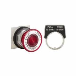 Schneider Electric 9001KR9R05 30MM PUSH-PULL OPERATOR RED KNOB,30mm Round,AC15 - DC13,EMERGENCY STOP,chromium plated metal,K,NEMA 1/2/3/3R/4/6/12/13,No Contact Blocks,Panel,Pushbutton,Red,Screw-On Plastic Mushroom (41mm),UL File Number E42259 CCN NKCR - CSA File Number LR24590 Class 3211-03 - CE Marked,Water tight, Dust tight and Oil tight (Indoor/Outdoor),maintained,non illuminated push-button