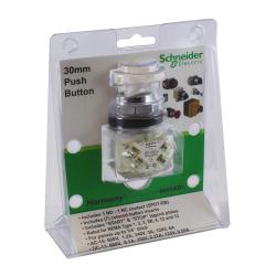 Schneider Electric 9001AB1 PUSHBUTTON +OPTIONS,Contains 9001KR1UH13 + 9001KN201 + 9001KN202,Harmony,Pushbutton blisterpack,UL, CSA