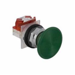Schneider Electric 9001KR25G 30MM MUSHROOM OPERATOR GREEN,30mm Round,600V,Green,K,NEMA 1/2/3/3R/4/6/12/13,No Contact Blocks,Panel,Pushbutton,Screw-On Plastic Mushroom with Set Screw (57mm),UL File Number E42259 CCN NKCR - CSA File Number LR24590 Class 3211-03 - CE Marked,Water tight, Dust tight and Oil tight (Indoor/Outdoor),chromium plated metal,unmarked,momentary,non illuminated push-button