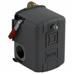 Square D 9013FSG2J20M4 PRESSURE SWITCH 575VAC 1HP F +OPTIONS,0.25 inch NPSF internal conforming to UL 508,10 to 45 PSIG,15...30 psi,20...40 psi,20...65 psi,65 psi (5...45 psi),220 PSIG,DPST,General Purpose (Indoor),NEMA 1,Pressure Switch,Pumptrol,Screw Clamp,UL listed, CSA,control electrically driven water pumps,fresh water (-22...257 deg.F),low pressure cut-off (AUTO-START-OFF) operates roughly 10 PSIG below cut-in