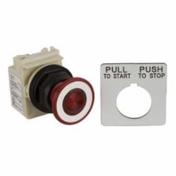 Schneider Electric 9001SKR9P1R PUSHBUTTON 120VAC 30MM SK +OPTIONS,30mm Round,600V,Illuminated,K,NEMA 1/2/3/3R/4/4X/6/12/13,No Contact Blocks,Panel,Pushbutton,UL File Number E42259 CCN NKCR - CSA File Number LR24590 Class 3211-03 - CE Marked,Water tight, Dust tight, Oil tight and Corrosion Resistant (Indoor/Outdoor),black plastic,unmarked,illuminated push-button,maintained