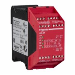 Schneider Electric XPSAK351144 SAFETY RELAY 300V 5AMP PREVENTA +OPTIONS,24 V DC,3 LED Indicators -14 to 130 Degrees F,3 N.O. (Instantaneous) 1 N.C. - 4 Solid State,35 mm symmetrical DIN rail,EN 954-1 Category 4,Preventa,Preventa Safety automation,for emergency stop, switch, sensing mat/edges or safety light curtain monitoring,Preventa safety module,Terminal Block (non-removable) Screw Clamp