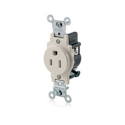 LEV 5015-T 15A SINGLE REC LT ALM