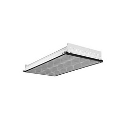 LITH 2PM3NGB33218LDMVOLT1/3GEB10IS 2X4 3 LAMP T8 U-BEND INSTANT START FLUORESCENT PARABOLIC LAY IN FIXTURE, 120-277V, 32W 3500K LAMPS AND 6' WHIP INCLUDED