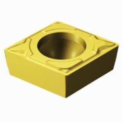 Sandvik Coromant Turning Insert, Series: CoroTurn® 111, CPMT Insert, C-80 deg Diamond, 1.5 mm Maximum Depth of Cut, 1/4 in Inscribed Circle, 0.0937 in Thickness, 0.2538 in Length, MF Chipbreaker, 0.0156 in Corner Radius, 0.1102 in Hole Dia, Manufacturer's Grade: 2015, ANSI Code: CPMT 2(1.5)1-MF 2015, ISO Code: CPMT 06 02 04-MF 2015, 80 deg Included Angle, 11 deg Relief Angle, Neutral Hand, Carbide, MTCVD Coated, Material Grade: M