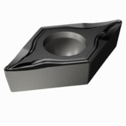 Sandvik Coromant Turning Insert, Basic Shape Positive, Series: CoroTurn® 107, DCGT Insert, D-55 deg Diamond, 0.7 mm Maximum Depth of Cut, 3/8 in Inscribed Circle, 0.1562 in Thickness, 0.4577 in Length, UM Chipbreaker, 0.0039 in Corner Radius, 0.1732 in Hole Dia, Manufacturer's Grade: 1105, ANSI Code: DCGT 3(2.5)03-UM 1105, ISO Code: DCGT 11 T3 01-UM 1105, 55 deg Included Angle, 7 deg Relief Angle, Neutral Hand, Carbide, PVD Coated, Material Grade: S
