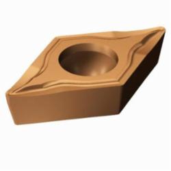 Sandvik Coromant Turning Insert, Basic Shape Positive, Series: CoroTurn® 107, DCET Insert, D-55 deg Diamond, 4 mm Maximum Depth of Cut, 1/4 in Inscribed Circle, 0.0937 in Thickness, 0.3051 in Length, UM Chipbreaker, 0.0039 in Corner Radius, 0.1102 in Hole Dia, Manufacturer's Grade: 1125, ANSI Code: DCET 2(1.5)03-UM 1125, ISO Code: DCET 07 02 01-UM 1125, 55 deg Included Angle, 7 deg Relief Angle, Neutral Hand, Carbide, PVD Coated, Material Grade: M/N/S