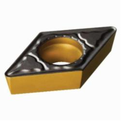 Sandvik Coromant Turning Insert, Series: CoroTurn® 111, DPMT Insert, D-55 deg Diamond, 3 mm Maximum Depth of Cut, 3/8 in Inscribed Circle, 0.1562 in Thickness, 0.4577 in Length, PM Chipbreaker, 0.0156 in Corner Radius, 0.1732 in Hole Dia, Manufacturer's Grade: 4325, ANSI Code: DPMT 3(2.5)1-PM 4325, ISO Code: DPMT 11 T3 04-PM 4325, 55 deg Included Angle, 11 deg Relief Angle, Neutral Hand, Carbide, MTCVD Coated, Material Grade: K/P