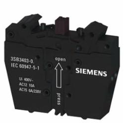 SIEMENS 3SB3403-0D CONTACT BLOCK 2NO 2P FRONT PLATE MOUNT
