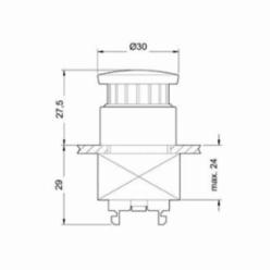 SIEMENS 3SB3501-1EA21 30MM RED MHD ACT