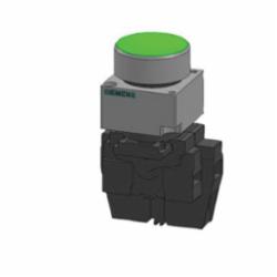 SIEMENS 3SB36470AA41 PUSHBUTTON MOM GRN FLSH COMPLETE RN D-MTL