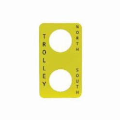 Schneider Electric 9001SKN204 PENDANT STATION LEGEND PLATE 30MM SKYP,Direct,Harmony,Plastic,SKYP pendant station,TROLLEY NORTH/SOUTH,Yellow