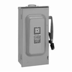 Square D D223NRB SWITCH FUSIBLE GD 240V 100A 2P NEMA3R,100 A,240 Vac,Galvannealed Steel,Lugs,NEMA 3R,Rainproof and Sleet/Ice proof (Indoor/Outdoor),Single Throw,Single Throw Safety Switch,UL Listed File E2875,general duty,general duty,surface