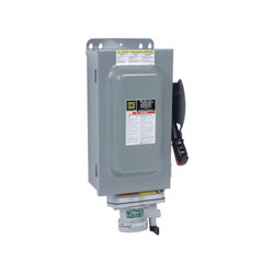 Square D HU362AWA SW NOT FUSIBLE HD 60A 3P/APPLETON RECEP,12, 3R,3,600VAC/250VDC,60A,Heavy Duty,Heavy Duty Safety Switches are designed for the following applications up to 600Vac or 600Vdc 30-1200 amperes, 200,000 rms symmetrical amperes short circuit current.,N,NEMA 3R/12,Rainproof, Ice/Sleet proof and Dust Tight (Indoor/Outdoor),Receptacle Switch,UL 98 Listed