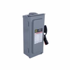 Square D HU363RB SWITCH NONFUSIBLE HD 600V 100A 3P NEMA3R,100A,600V,Galvannealed Steel,Lugs,NEMA 3R,Non-Fusible,Rainproof and Sleet/Ice proof (Indoor/Outdoor),Single Throw Safety Switch,UL Listed,heavy duty,surface