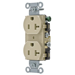 HUBW CR20I DUP RCPT, COMM GRD, 20A 125V, 5-20R, IV