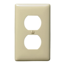 HUBW NP8I 1G IVORY DUPLEX WALLPLATE