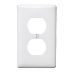 HUBW NP8W 1G WHITE DUPLEX WALLPLATE