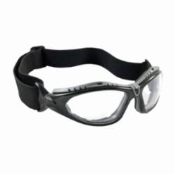 PIPR 250-50-0420 FUSELAGE EYEWEAR/DUST GOGGLE, CLEAR POLYCARBONATE LENS, ANTI-FOG AND ANTI-SCRATCH, BLACK FRAME WITH GRAY FOAM AND RUBBER TEMPLE TIPS, 8 BASE